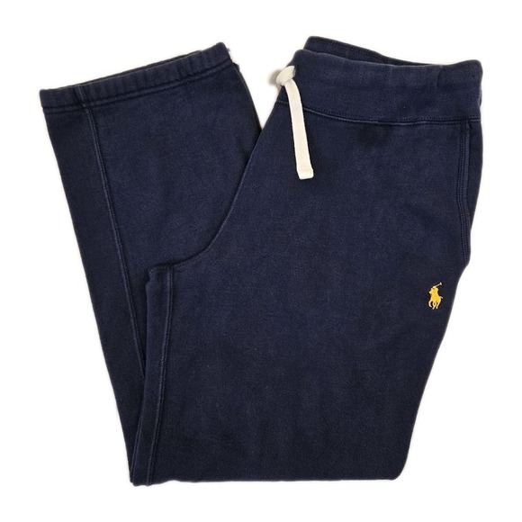 Polo Ralph Lauren Men's Navy Blue Sweatpants Size M Yellow Pony Drawstring READ - Picture 1 of 11